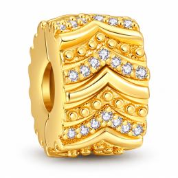 Charm séparateur espaceur clips chevron doré strass pour bracelet
