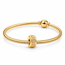 Charm séparateur clip étoile strass doré pour bracelet
