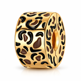 Charm séparateur clip effet panthère doré pour bracelet