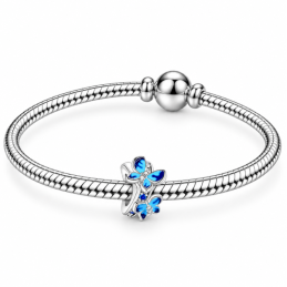 Charm séparateur espaceur pour bracelet deux papillons bleus