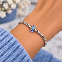 Charm séparateur espaceur pour bracelet deux papillons bleus