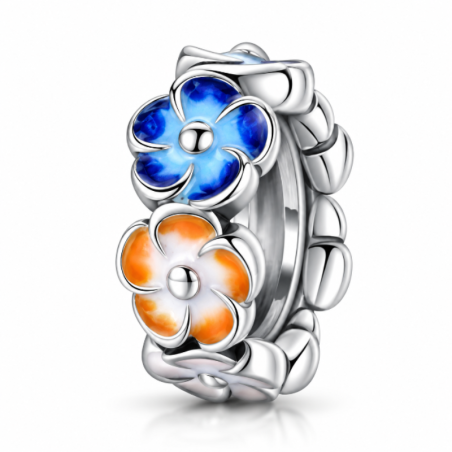 Charm séparateur espaceur pour bracelet fleur couronne colorée