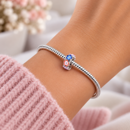 Charm séparateur espaceur pour bracelet fleur couronne colorée