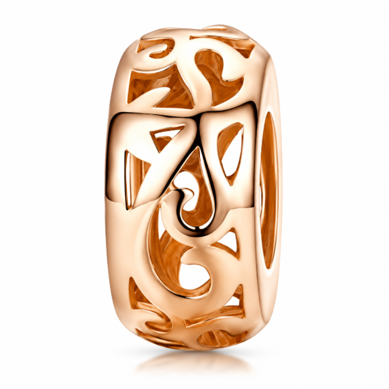 Charm séparateur espaceur pour bracelet rose fleur baroque