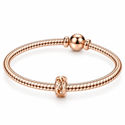 Charm séparateur espaceur pour bracelet rose fleur baroque