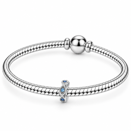 Charm séparateur espaceur pour bracelet couronne pierre bleu