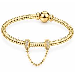 Charm séparateur espaceur double strass doré chaine pour bracelet