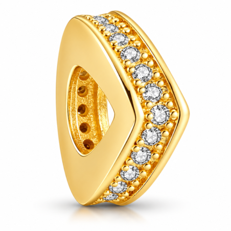Charm séparateur espaceur triangle doré strass pour bracelet