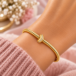 Charm séparateur espaceur triangle doré strass pour bracelet