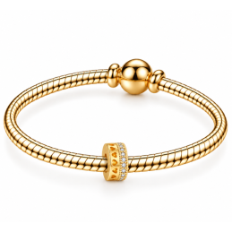 Charm séparateur espaceur couronne de strass coeur doré pour bracelet