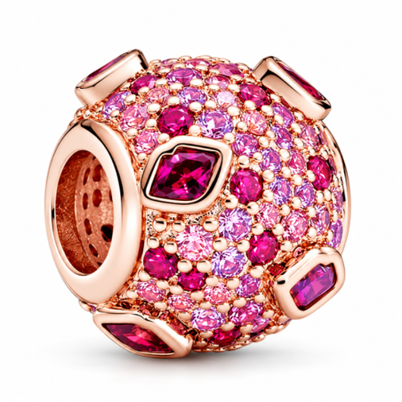 Charm séparateur espaceur pierre violette strass rose pour bracelet