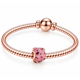 Charm séparateur espaceur pierre violette strass rose pour bracelet
