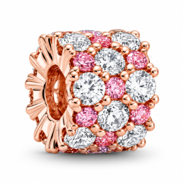 Charm séparateur espaceur pierre rose blanc pour bracelet
