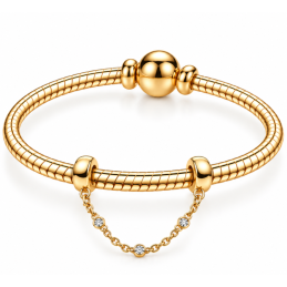 Charm séparateur espaceur rond strass doré chaine pour bracelet