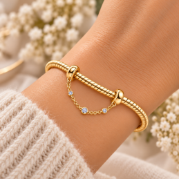 Charm séparateur espaceur rond strass doré chaine pour bracelet