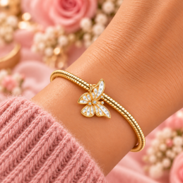 Charm séparateur espaceur papillon aile strass bridgerton doré pour bracelet