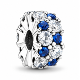 Charm pierre bleu blanc strass pour bracelet séparateur
