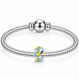 Charm séparateur espaceur phosphorescent lune bleue étoile pour bracelet