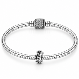 Charm séparateur bloqueur fleur noire pour bracelet