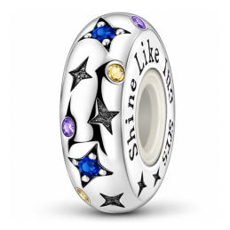 Charm séparateur bloqueur étoile strass bleu rose jaune pour bracelet