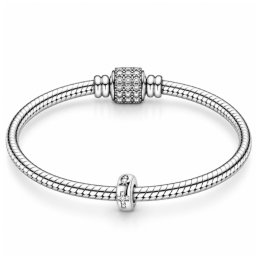 Charm séparateur bloqueur croix poisson strass blanc pour bracelet