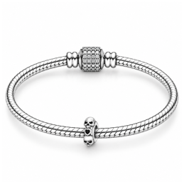 Charm séparateur bloqueur tête de mort coeur noir pour bracelet