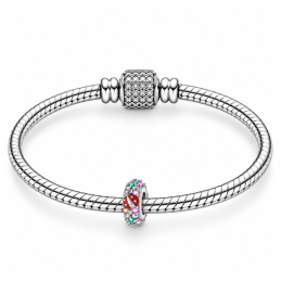 Charm séparateur bloqueur coccinelle coeur strass multicolore pour bracelet