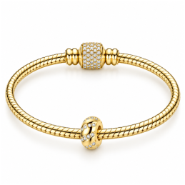 Charm séparateur bloqueur spirale strass blanc doré pour bracelet