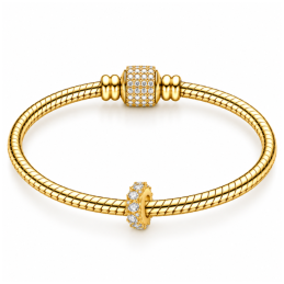 Charm séparateur bloqueur goutte eau strass blanc doré pour bracelet