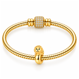 Charm séparateur bloqueur lion allongé doré pour bracelet