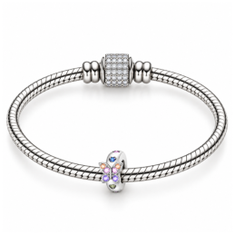 Charm séparateur bloqueur papillon coeur multicolore pour bracelet