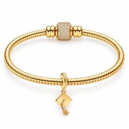 Charm chapeau diplome or pour bracelet