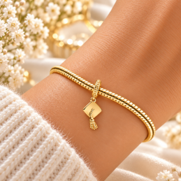 Charm chapeau diplome or pour bracelet