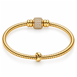 Charm séparateur clip lisse doré pour bracelet