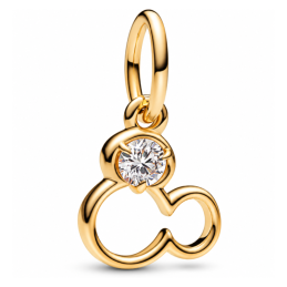 Charm tête mickey strass blanc doré pour bracelet