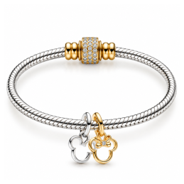 Lot de 2 charms tête mickey doré pour bracelet