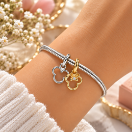 Lot de 2 charms tête mickey doré pour bracelet
